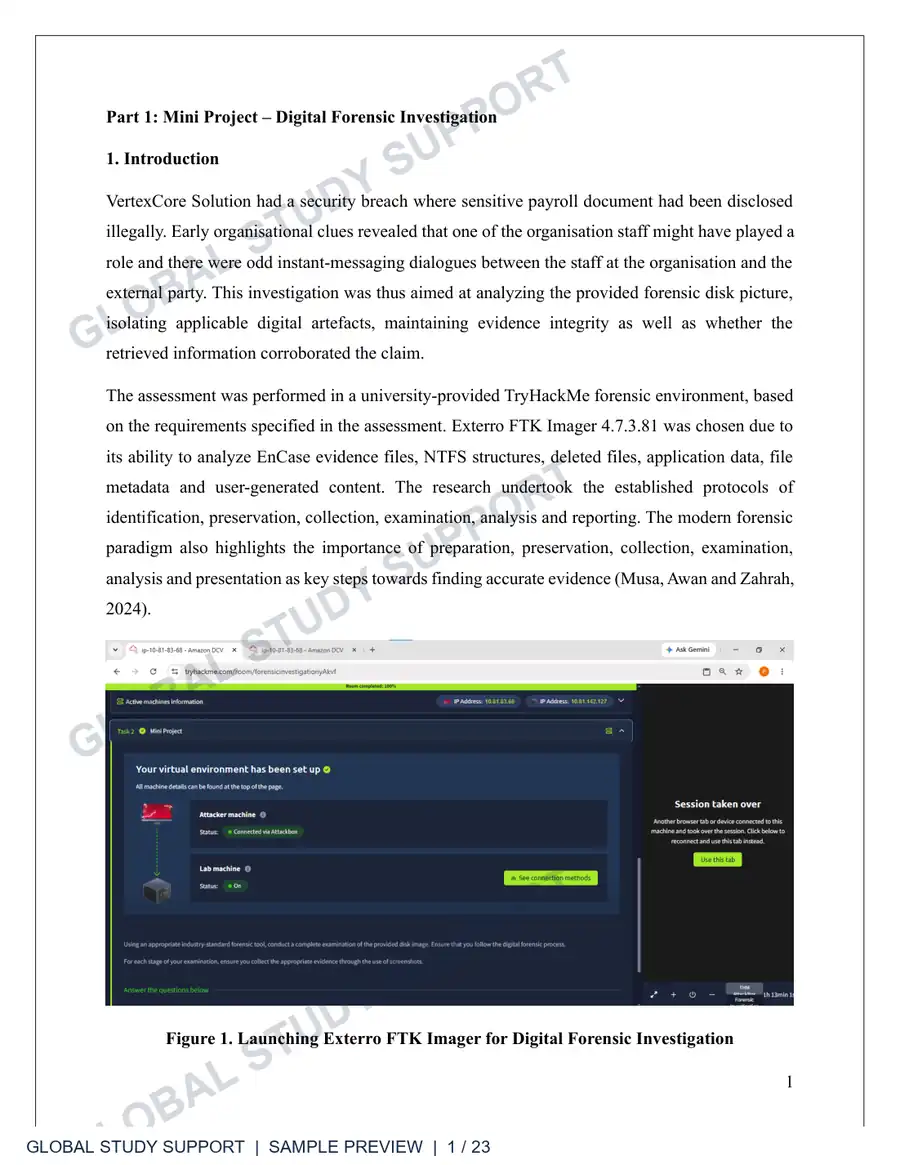 Digital Forensics Investigation Report report preview