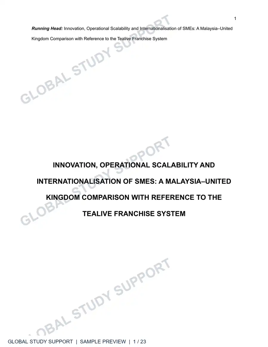 SME Innovation and Internationalisation Report report preview